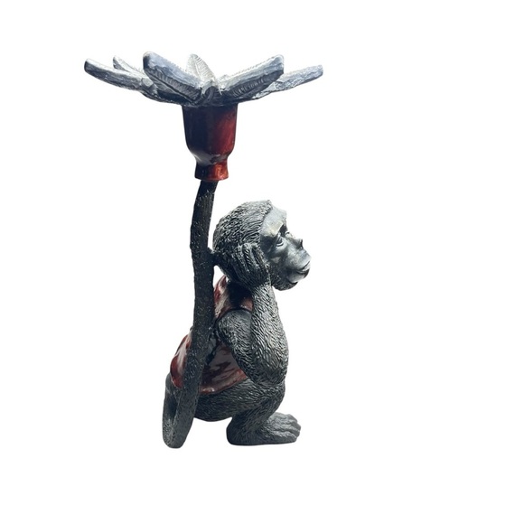 Vintage - 12" Tall - Wooden/ Resin Chimpanzee Figurine - Picture 5 of 12